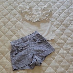 🏝Janie and jack Ruffle and Chambray outfit